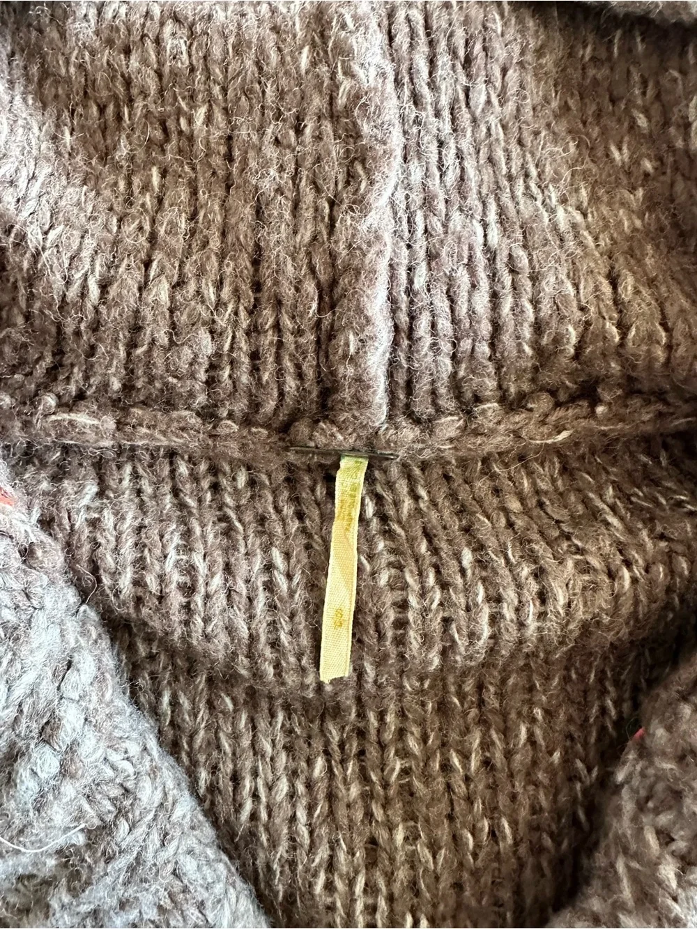 Free People Chunky Knit Hooded Cardigan Sweater Brown Boho, S